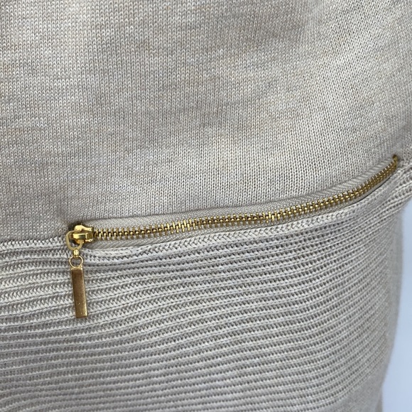 Premise Knit Ribbed Oatmeal Open Cardigan with Zip Pockets Small - Picture 14 of 14